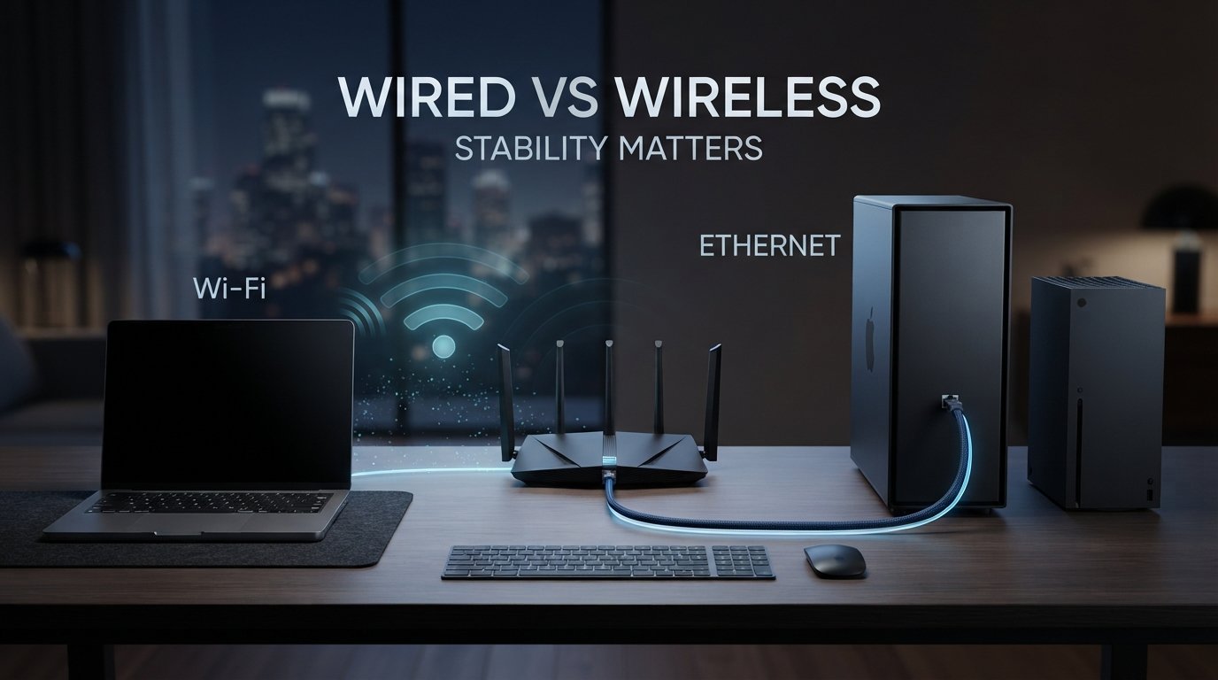 Ethernet vs Wi-Fi connection for better internet stability