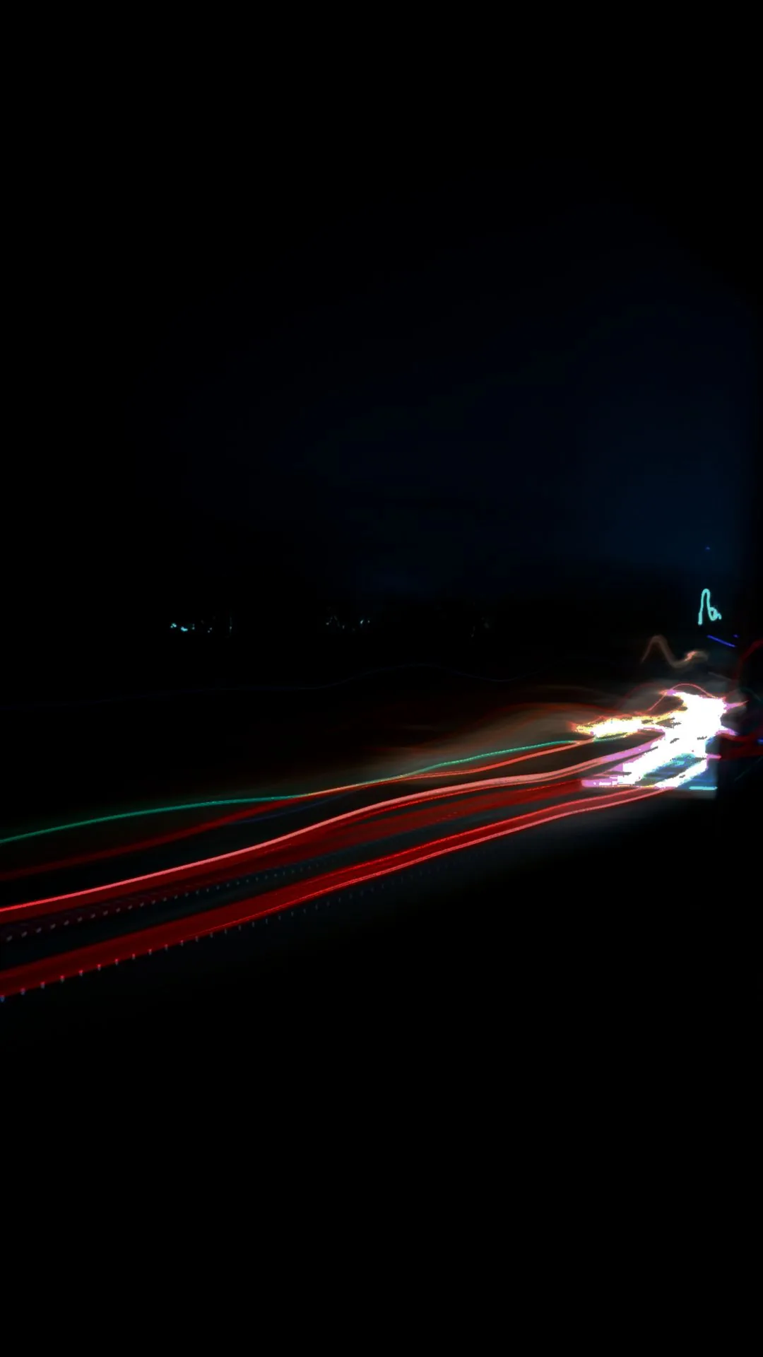 red car light trails at night aesthetic phone background