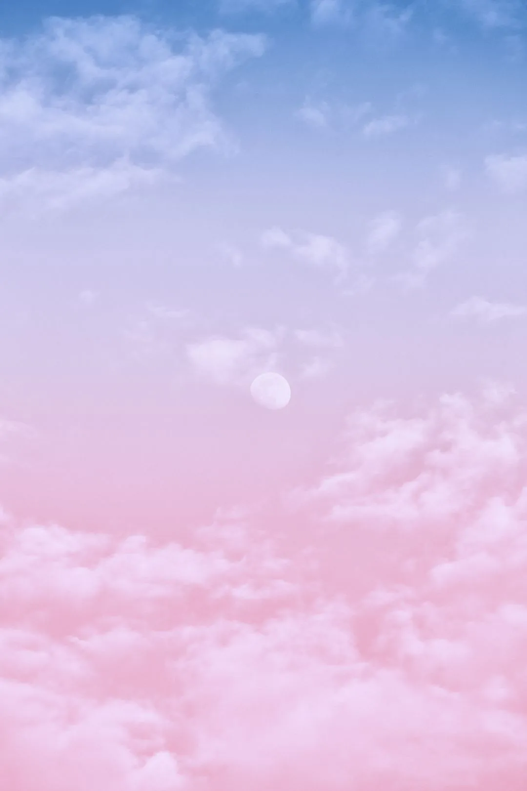 clouds and moon in pink sky HD phone wallpaper