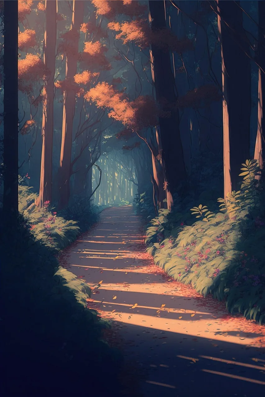 forest anime night background HD phone wallpaper