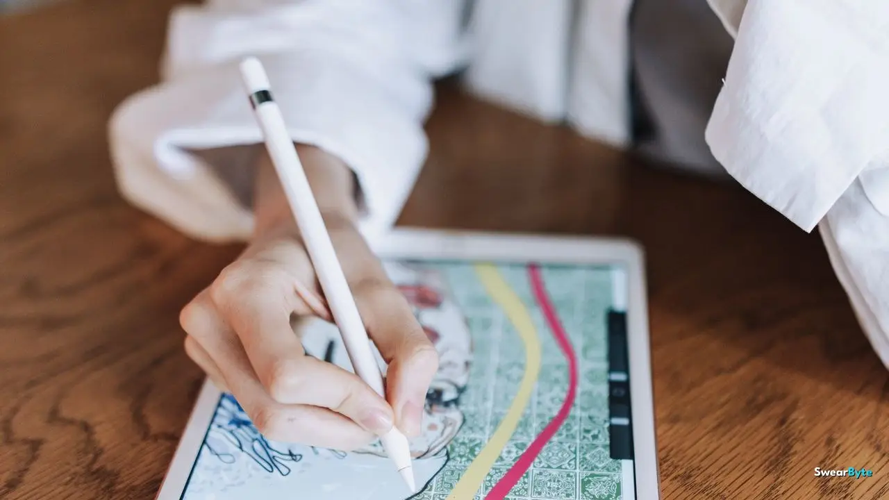 Artist creating digital art on a tablet with Krea AI style tools